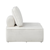 Oikiture Modular Armless Sofa Adjustable Back Sherpa White - Front View