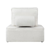 Oikiture Modular Armless Sofa Adjustable Back Sherpa White