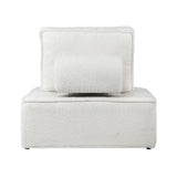Oikiture Modular Armless Sofa Adjustable Back Sherpa White - Top-Down View