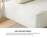 Oikiture Modular Armless Sofa Adjustable Back Sherpa White - Rear View