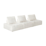 Oikiture 3PCS Modular Armless Sofa Sherpa White