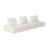 Oikiture 3PCS Modular Armless Sofa Sherpa White