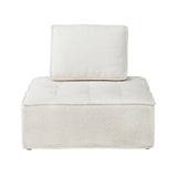 Oikiture 3PCS Modular Armless Sofa Sherpa White