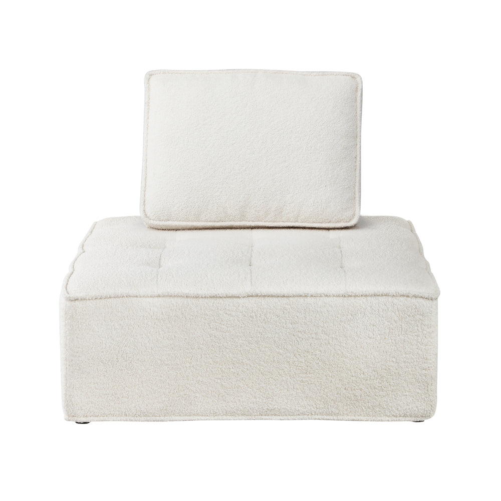 Oikiture 3PCS Modular Armless Sofa Sherpa White
