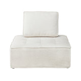 Oikiture 3PCS Modular Armless Sofa Sherpa White - Front View