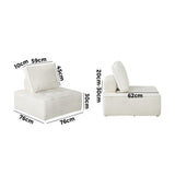 Oikiture 3PCS Modular Armless Sofa Sherpa White
