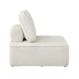 Oikiture 3PCS Modular Armless Sofa Sherpa White - Side View