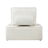 Oikiture 3PCS Modular Armless Sofa Sherpa White
