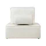 Oikiture 3PCS Modular Armless Sofa Sherpa White - Close-Up Angle