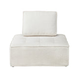 Oikiture 4PCS Modular Armless Sofa Sherpa White