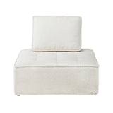 Oikiture 4PCS Modular Armless Sofa Sherpa White - Low Angle