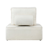 Oikiture 4PCS Modular Armless Sofa Sherpa White - Rear View