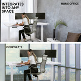 FORTIA 145W x 60D x 85D Dual-Motor 80kg Load Adjustable Sit-Stand Up L-Hand Sided Corner Desk - White/White Frame - Extra Image