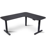 FORTIA Corner Standing Desk, 160x140cm, 72-118cm Sit to Stand Up Electric Height Adjustable, Black