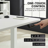 FORTIA Corner Standing Desk, 160x140cm, 72-118cm Sit to Stand Up Electric Height Adjustable, White Desktop/Silver Frame