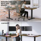 FORTIA 173W x 173W x 75D 3-Motor 120kg Load Adjustable Electric Sit to Stand Up Corner Desk - Walnut/Black Frame - Extra Image