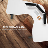 FORTIA 173W x 173W x 75D 3-Motor 120kg Load Adjustable Electric Sit to Stand Up Corner Desk - White/Black Frame - Low Angle