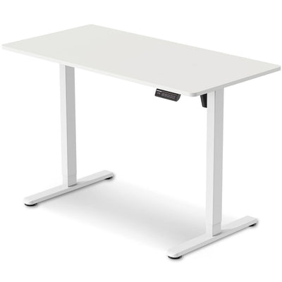 FORTIA Electric Sit To Stand Up Standing Desk, 120x60cm, Height Adjustable, 40kg Rated, White