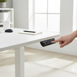 FORTIA Electric Sit To Stand Up Standing Desk, 120x60cm, Height Adjustable, 40kg Rated, White - 45-Degree Angle