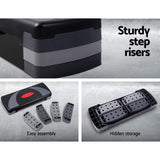 Everfit 3 Level Aerobic Step Exercise Stepper 78cm Gym Home Fitness - Rear View