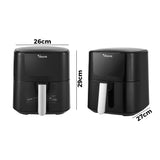 Vevare Air Fryer 5L Oven LCD Touch Oil Free Cooker 1500W - Low Angle