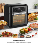 Vevare Air Fryer 12L Oven LCD Touch Oil Free Cooker 1500W - Top-Down View