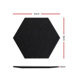 Hexagonal Soundproofing Foam Panels - 12 Pack, 35x30x0.9cm, Black Acoustic Tiles for Noise Reduction - Front View