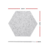 Hexagonal High-Density Acoustic Foam Soundproofing Panels - 12 Pack Grey 35x30x0.9cm