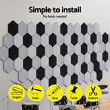 Hexagonal High-Density Acoustic Foam Soundproofing Panels - 12 Pack Grey 35x30x0.9cm - Rear View