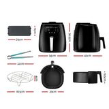 Devanti Air Fryer 8.5L LCD Fryers - Front View