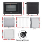 Devanti 32L black air fryer oven with LCD touch control panel, sensor touch control panel