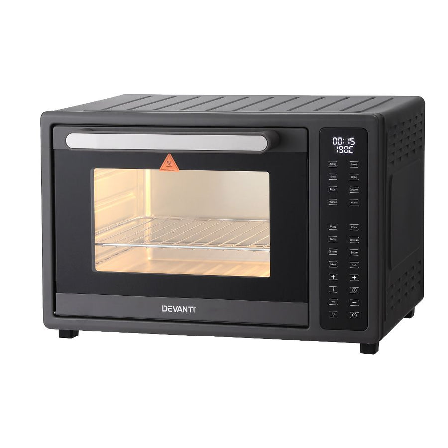 Devanti 32L black air fryer oven with LCD touch control panel, image 7