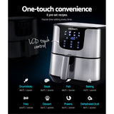 Devanti Air Fryer 7L LCD Fryers Stainless Steel - Top-Down View