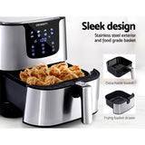 Devanti Air Fryer 7L LCD Fryers Stainless Steel - Rear View