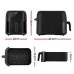Devanti 8L LCD digital air fryer, black, 1700W, LCD touch control panel