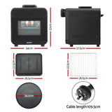 Devanti Steam Air Fryer Oven 15L W/ LCD Touch 1600W - Front View