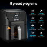 Devanti 5L Touchscreen Air Fryer with 1500W Power and Automatic Cooking Modes