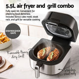 Devanti 5.5L Air Fryer & Grill LCD Fryers 1500W - 45-Degree Angle