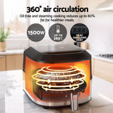 Devanti 5.5L Air Fryer & Grill LCD Fryers 1500W - Rear View
