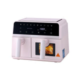 Devanti Air Fryer 9L Dual Zone Fryers 2600W Pink - Front View