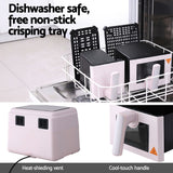 Devanti Air Fryer 9L Dual Zone Fryers 2600W Pink - 45-Degree Angle