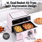 Devanti Air Fryer 9L Dual Zone Fryers 2600W Pink - Extra Image