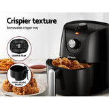 Devanti 2.5L Healthy Air Fryer with Knob Control - Close-Up Angle