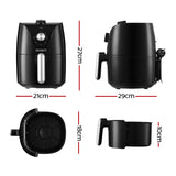 Devanti 2.5L Healthy Air Fryer with Knob Control