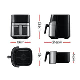 Devanti 6.5L Oil-Free Air Fryer with LCD Touch Control and Clear Viewing Window - Front View