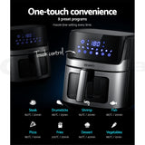 Devanti 6.5L Oil-Free Air Fryer with LCD Touch Control and Clear Viewing Window - 45-Degree Angle