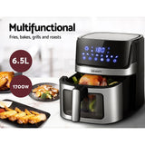 Devanti 6.5L Oil-Free Air Fryer with LCD Touch Control and Clear Viewing Window - Rear View