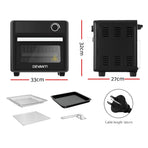 Devanti 15L black air fryer oven with LCD touch control panel, LCD touch control panel