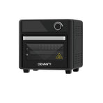Devanti 15L black air fryer oven with LCD touch control panel, tempered glass viewing door