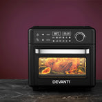 Devanti 15L black air fryer oven with LCD touch control panel
